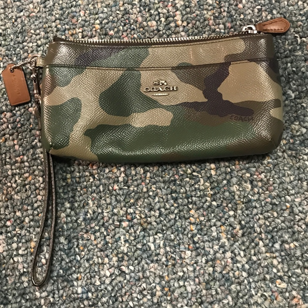 Coach camo wristlet